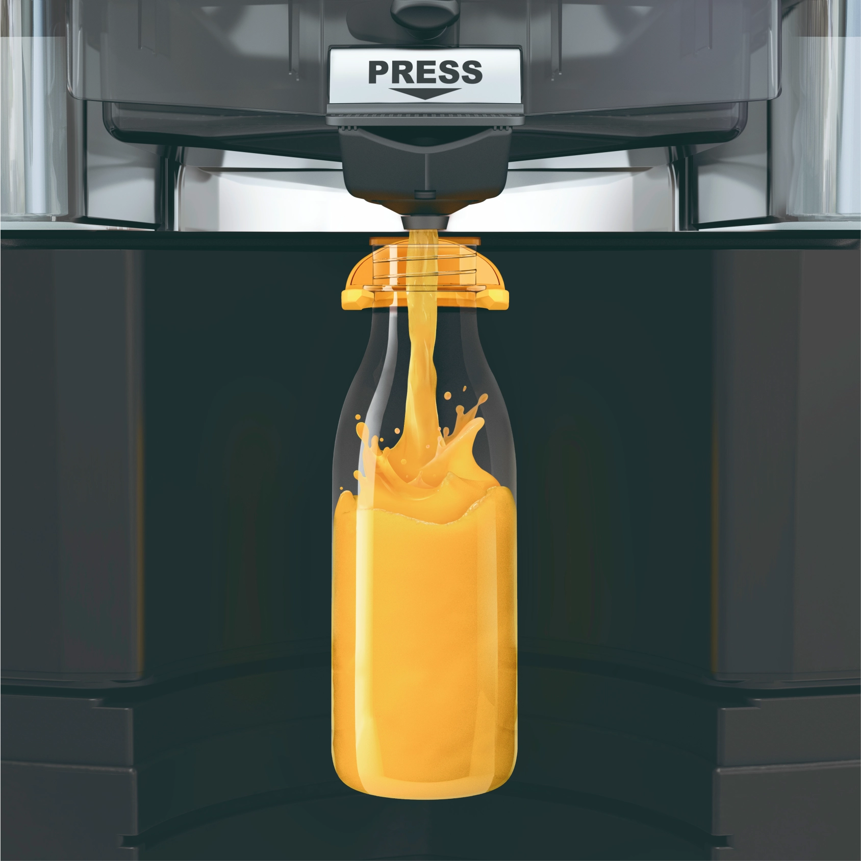 versatile pro botão press com garrafa de suco