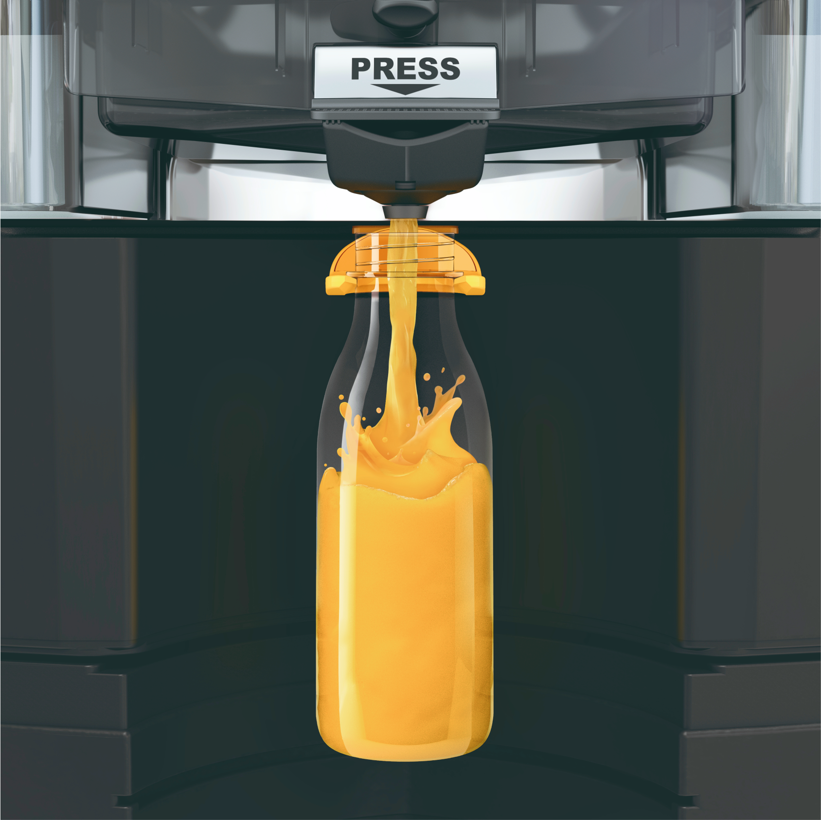 versatile pro botão press com garrafa de suco